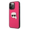 Karl Lagerfeld KLHCP13LPKMP iPhone 13 Pro / 13 6,1 różowy/pink hardcase Leather Ikonik Karl`s Head Metal